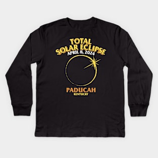 Total Solar Eclipse 2024 - Paducah, Kentucky Kids Long Sleeve T-Shirt